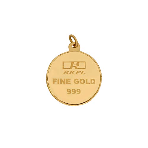 Bangalore Refinery 2.5 Gm Round Ganesh 24k (999) Yellow Gold Pendant for Women - Image 2
