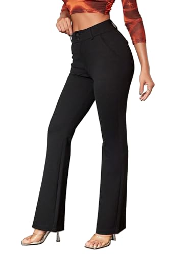 Stretch Wide Leg Dress Pants Women Wrinkle Free Adjustable Waisted Business Work Office Trousers Casual Slacks Pocket