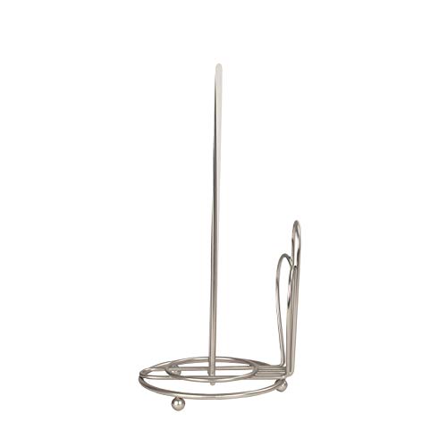 Spectrum Bloom Paper Towel Holder Roll Dispenser Stand For Kitchen Countertop & Dining Room Table, Satin Nickel #TOP4