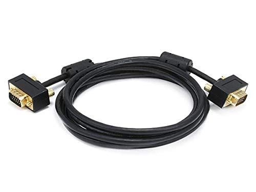 Monoprice Ultra Slim SVGA Monitor Cable - Male to Male, With Ferrites, Gold Plated Connector 30/32AWG, 6 Feet, Black