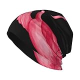 Material: el gorro de punto con estampado de flamenco de OurHello Glasses está hecho de poliéster, que es elástico, cómodo y cálido. Es un hermoso accesorio para el uso diario o actividades al aire libre.