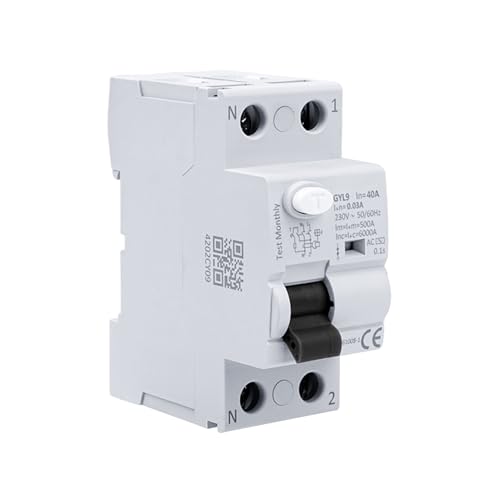 Magnetotermico Interruptor diferencial 40a 30ma 2 polos tipo A RCCB Disyuntor AC 220V RCD diferencial interruptor 2P 40A interruptor de protección GYL9-2P-40A-0.03A.