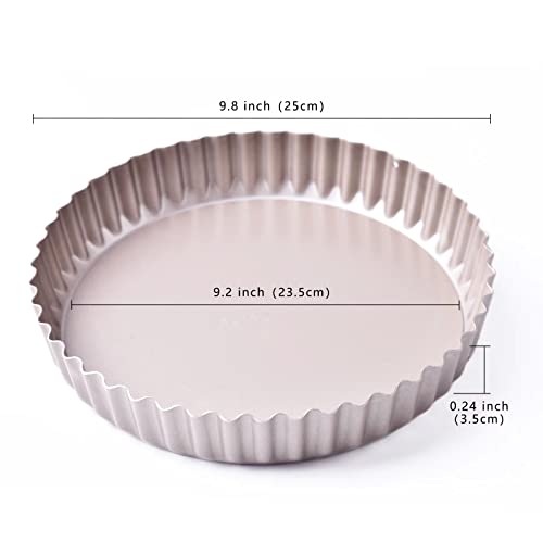 Suncity 10 Inch Tart Pan With Removable Bottom For Baking, Non-Stick Pie Pan Carbon Steel Quiche Pan For Oven Baking Pies Tarts Quiches Cheese Cake And Christmas Desserts(Gold) #TOP6