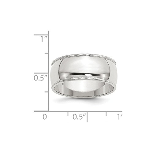 Solid 925 Sterling Silver 9mm Milgrain Plain Classic Traditional Wedding Band Ring (9mm)2