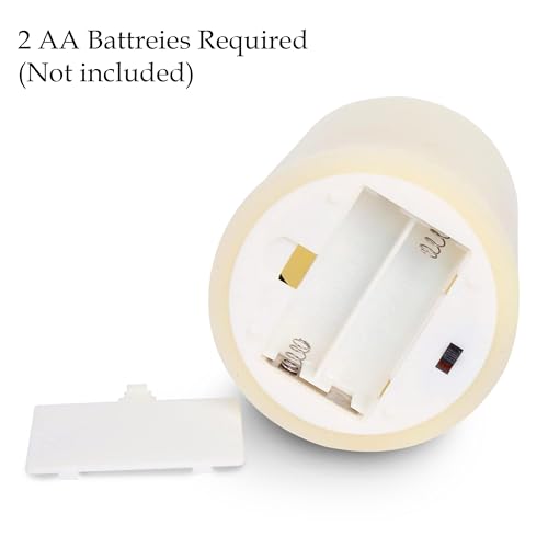 Image of LTETTES Flameless Frosted Plastic Pillar LED Candles| 2 AA Battery Operated | Decorative Candles for Home Decor, Party & Indoor Outdoor Use | Set of 3 with Remote