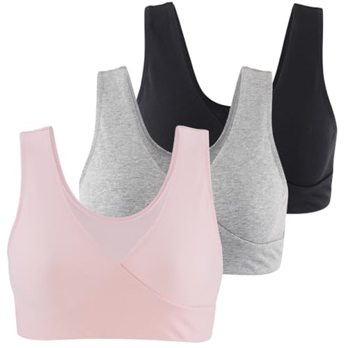 Image of COLOMI Maternity Nursing Bra Wireless Cotton Breastfeeding Bra for Sleep