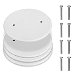 Round Blanking Plate Covers - TRACOMPAN 4pcs White ABS Ceiling Hole Covers with Screws, Universal Blank Wall Hole Covers for Outlet Caps, Light Switches, Electrical Panels, Ceiling Light Plates