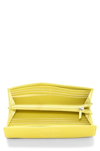 Pre-Loved Yellow Caviar Classic Long Flap Wallet, Yellow4