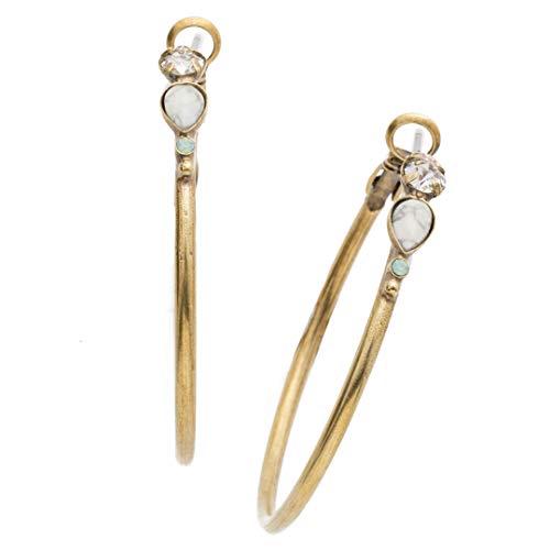 Sorrelli Sweet Pea Earrings, Antique Gold-Tone Finish, White Magnolia, one size (EDQ44AGWMA)