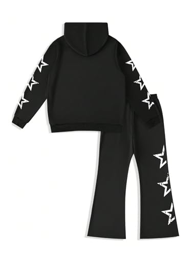 Men's 2 Piece Sweatsuit Long Sleeve Graphic Hoodies and Designer Stacked Sweatpants Jogging Suit2