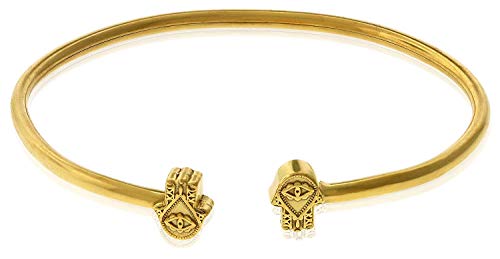 Alex and Ani Women's Hand of Fatima Cuff Bracelet, 14kt Gold Plated, Expandable