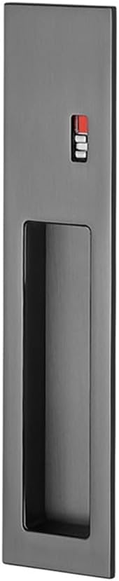 Zinc Alloy Concealed Sliding Door Lock for Interior Doors, Push-Pull Hook Design, Embedded Hardware Compatible with 28–40 mm Thickness, Black/Brushed(Black Nickel brushed)