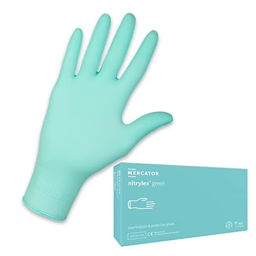 MERCATOR MEDICAL Nitrylhandskar | XS – XL | NITRYLEX GREEN engångshandskar puderfria textur på fingertopparna, mikrotextur, storlek: XL – 100 stycken, färg: grön
