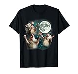Three Possum Moon | 3 Opossum Funny Weird Cursed Meme T-Shirt