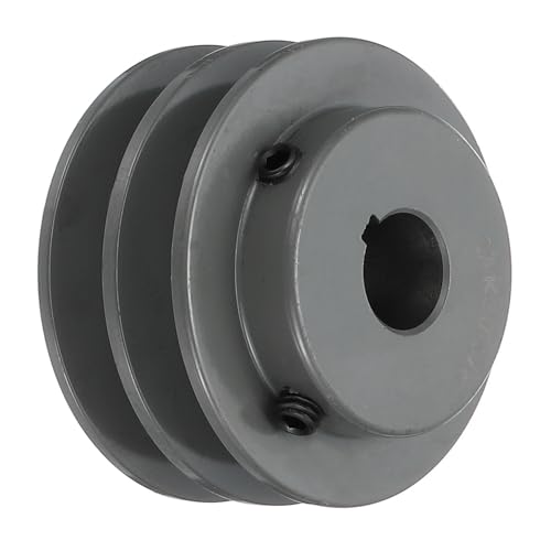 Poulie en fonte de précision uxcell 3,05" alésage 3/4 double gorge 4L A