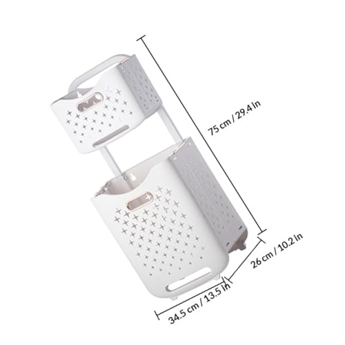 Panier à linge grosse capacité pliable plastique double couche CANIGHT - 3