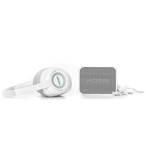 Koss Wireless Bluetooth Bundle White, Bt539Iw Over-Ear Headphone With Remote And In-Line Microphone, Bts1W Portable Speaker, Bt190Iw Earbuds With In-Line Microphone And Touch Controls #TOP1