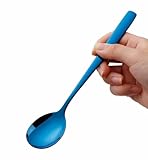 Stainless Steel Teaspoon Set,Spoons Silverware,Dessert Spoons,Mirror Finish & Dishwasher Safe (Dark Blue,21cm)