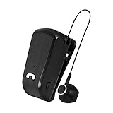 Oreillette Bluetooth avec fil rétractable. Léger et avec clip pratique pour les vêtements, vous permet de passer des appels en utilisant la capsule et de le rembobiner lorsqu'il n'est pas utilisé. En appuyant sur le bouton, le câble se rétracte pour une liberté maximale et éviter l'encombrement. Technologie multipoint : se connecte sans fil avec deux appareils et s'active automatiquement