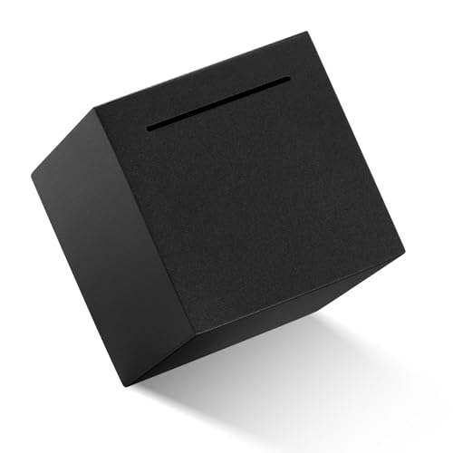 Tirelire en Acier Inoxydable pour Adultes et Enfants - Grande Capacité 10000 Euros - Doit Être Cassée pour Être Ouverte - 12cm x 12cm - Noir