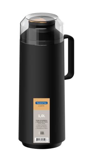 Tramontina GARRAFA TÉRMICA EXATA EM POLIPROPILENO PRETO COM AMPOLA DE VIDRO 1,0 L