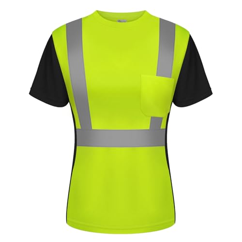Camiseta de alta visibilidad de manga corta laboral para mujer
