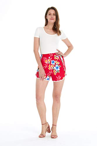 Image of Matchable Family Hawaiian Luau Men Women Girl Boy Clothes in Hibiscus Red
