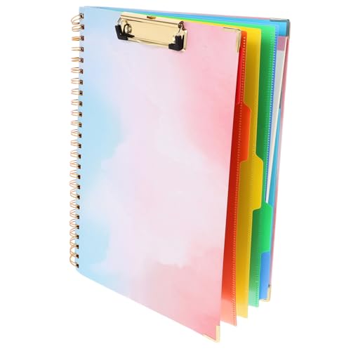 Carnet à spirale avec intercalaires colorés bloc-notes rechargeable format A5 pour le bureau