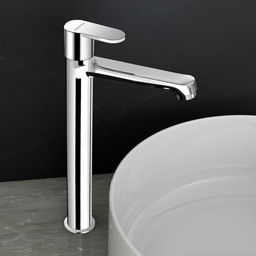 Image of Plantex Pure Brass High Neck Pillar Cocke /Tall Body Pillar Cock for Basin with Teflon Tape /Tap for Wash Basin with 7 Year Warranty - (Alpha, Chrome)