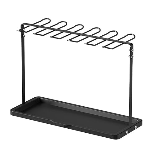 LWJSOCP Soporte Colgante para Copas de Vino, Color Negro, para encimera, Ideal para el hogar, la Cocina, la Oficina, el Bar y el Restaurante. Ahorra Espacio.