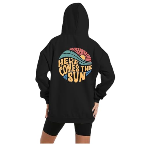 Chaqueta de gran tamaño para niña, primavera y sudadera con capucha, sudadera casual con cordón, ropa deportiva ligera para niñas, Negro , XL