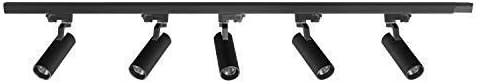 UPO LED Track Lighting, 5-LED 1500 Lumens 3000K Track Lighting Kit, Adjustable Track Head Easy Installation, LED Bulbs Included, Black