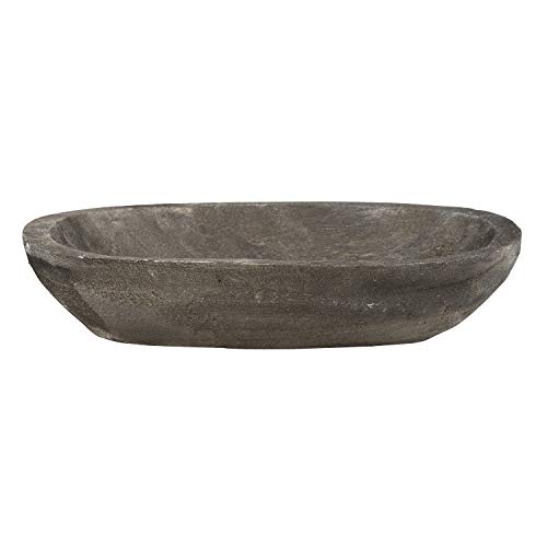 Image of Santa Barbara Design Studio Table Sugar Hand Carved Paulownia Wood Dough Bowl, Small, Charcoal