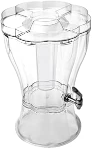 3.5 Gallon Beverage Dispenser with “Party-Top” Tray, Removable Ice-Cone, Lock-On Base & Easy-Flow Spigot, Break-Resistant Tritan with Embossed Mixing Marks, Dishwasher Safe