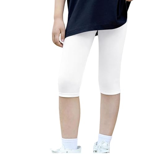 Leggings capri para niñas, pantalones cortos de ciclismo para adolescentes, yoga, baile, motociclista, escuela, deportes, entrenamiento, ropa de verano, delgados, transpirables, cintura elástica