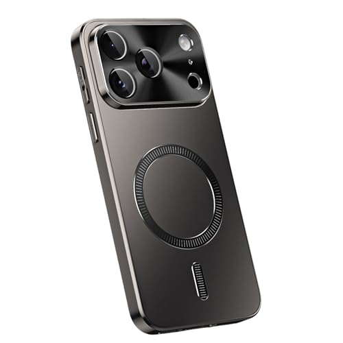 Coque rigide mince iPhone 17 Pro à couverture magnétique forte noire