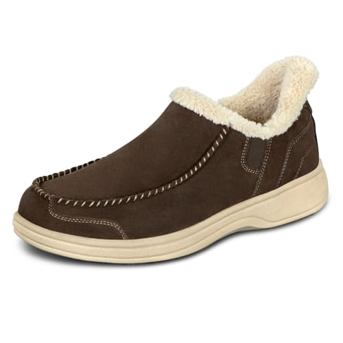 Orthofeet Men's Orthopedic Leather Vito Hands-Free Slipper