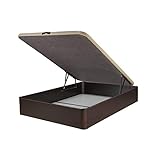 DHOME Canape Abatible Tapizado 3D 4 válvulas Maxima Calidad Esquinas canapé Madera (150x190 Wengué, 22mm)