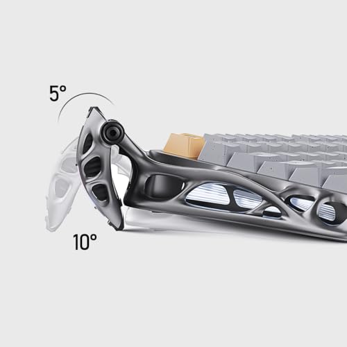 Image of GravaStar Mercury K1 Pro Gaming Keyboard BT5.0 /2.4G /USB-C, 75% Gasket Hot-Swappable Mechanical Keyboard Wireless with RGB Backlight, Win /Mac, QWERTY (Silver Grey)