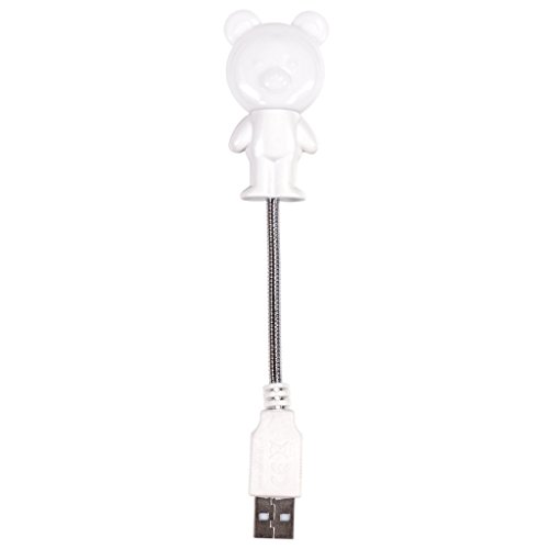 Teddy Bear USB LED Night Light - Unique, Bright Flexible Design With Warm White Light Color for Bedwetting Children; Cool to Touch, Low Power, Smart Energy Efficient LED Night Light