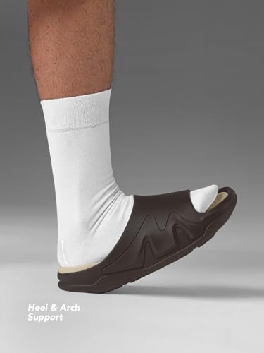 Image of The Souled Store Slides 2.0: Men and Boys Slip On Sliders Streetwear High Density EVA Cushioned EVA Sole Durable Outsole Slip On Construction Lightweight and Arch Support