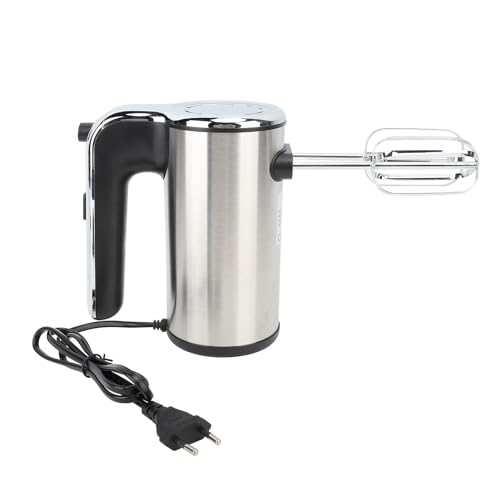 Kikumi Batidora de Mano Eléctrica de 500 W, Batidora de Mano de Acero Inoxidable de 5 Velocidades con Turbocompresor para Batir Crema, Mezclar Ingredientes