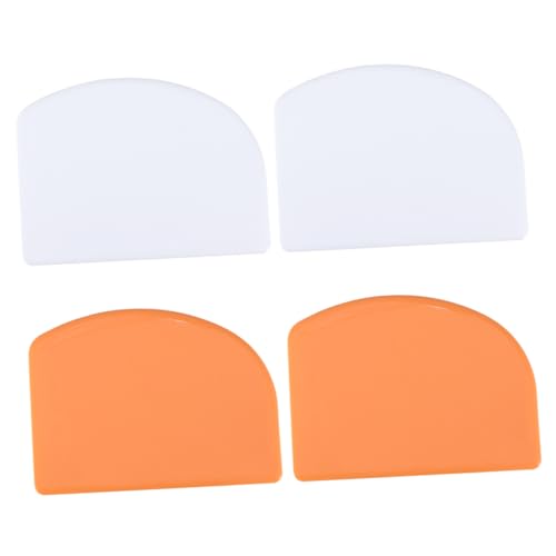 STOBAZA 4pcs Cream Scraper Lightweight Kitchen Gadget for Baking Orange White Cake Smoother Essential Tool for Home Bakers for Decorating and Pastry Making