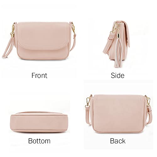 Image of EVVE Small Crossbody Bags for Women Trendy Flap Saddle Purses with Tassel Vegan leather Shoulder bag