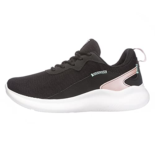 Tênis Fila Shine, Feminino, Preto/Rosa Claro/Azul Claro, 37