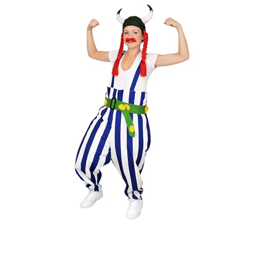 Ikumaal Gallier-Kostüm, To08 XL, mit Helm und Zöpfen!, für Erwachsen-e Männer Frau-en, Kostüm-e Fasching Karneval Fasnacht Faschingskostüm-e Karnevalskostüm-e