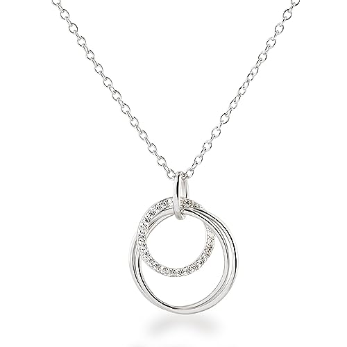 Collier argent 925 3 anneaux ronds 17 mm pendentif femme Schöner-SD