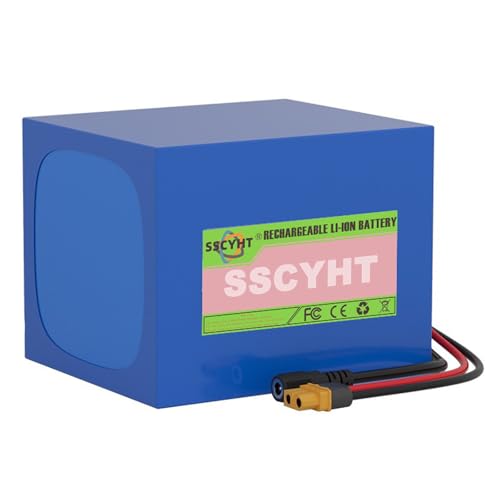 SSCYHT 24v26ah, Batería Iones Litio Recargable de 12 V CC y 30 Ah. Batería de Litio de Repuesto 24V 26Ah para Barras Luces LED, robótica, cámaras, farolas, lámparas Bombas de Agua