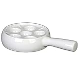 Ausbuchtungen Ø ca. 3cm Schneckenpfanne aus Porzellan für 6 Schnecken mit Stielgriff