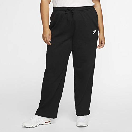 Nike Women's NSW Open Hem Fleece Pant Varsity Plus, Black/White, 2X